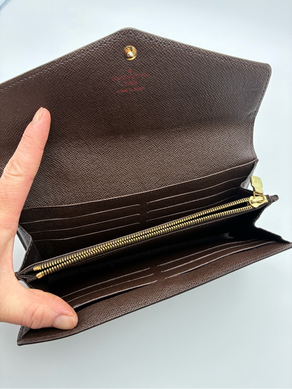 Louis vuitton damier ebene envelope Sarah wallet with COA - Picture 11 of 14